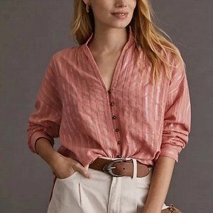 Anthropologie Pilcro The Tavi Button Down In Pink